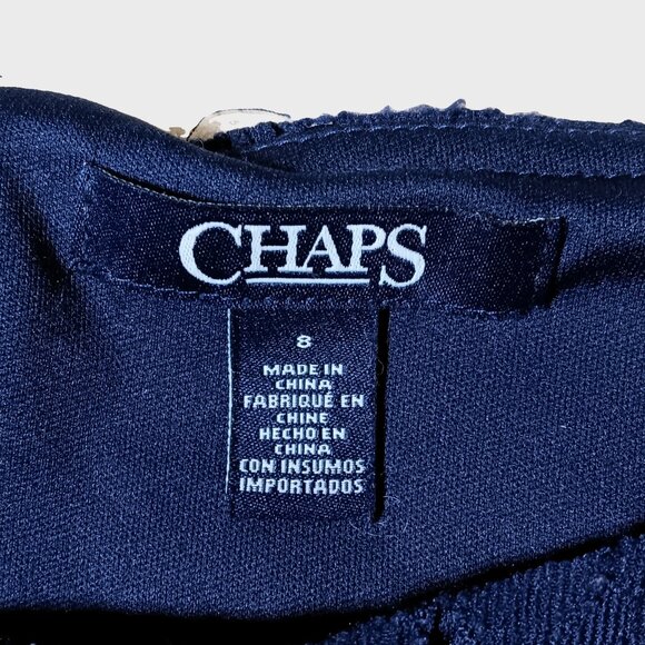 Chaps brand navy blue size 8 A-line sleeveless dress - Picture 8 of 8